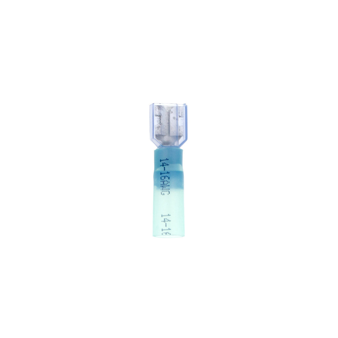 16-14 AWG .250 Tab CS Fully Insulated Heat Shrink FM Disconnect - Blue (10-Pack)