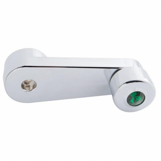 Chrome Window Crank With Crystal For Freightliner - Green Crystal