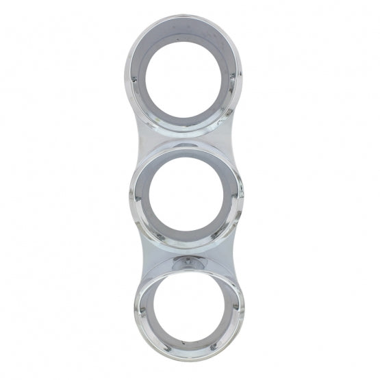 Chrome Small 3 - Gauge Bezel With Visor For Mack