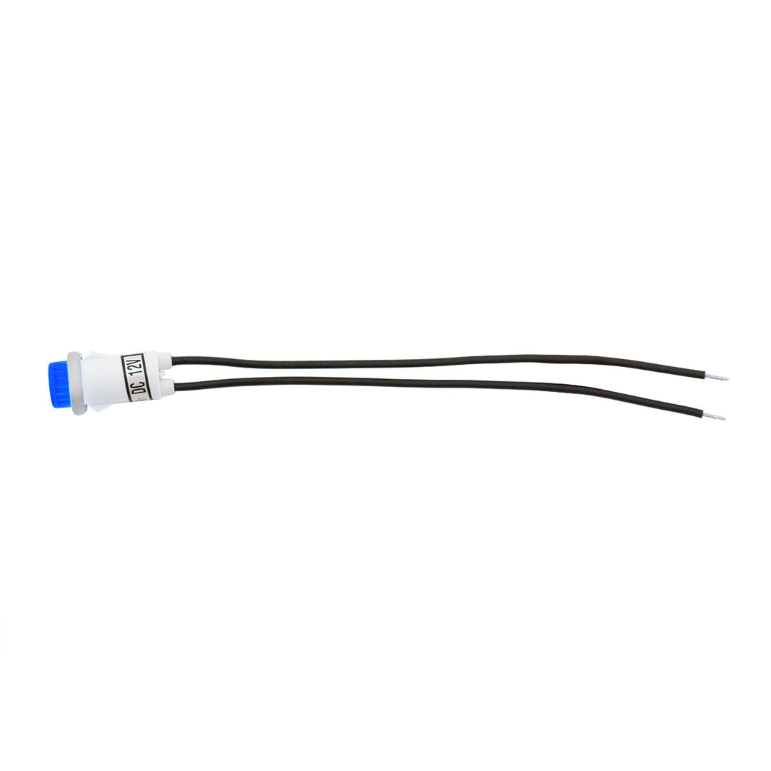 16 Amp 12V Blue Warning Light w/ 1/2" Panel Mount and Leads, 1 Pc.