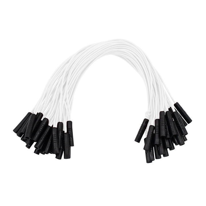 0.180" Female Plug White Wire Harness With 50 Plugs - 12" Lead (Bulk)