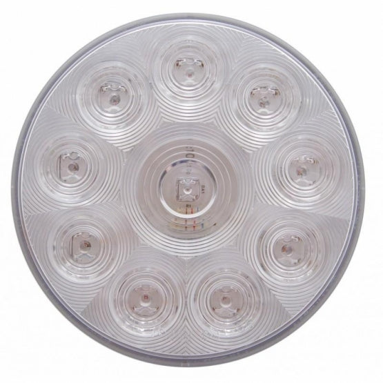 2-1/2" Bolt Pattern Stainless Steel Spring Loaded Bar With 6 x 4" 10 LED Lights - Red LED/Clear Lens (Pair)