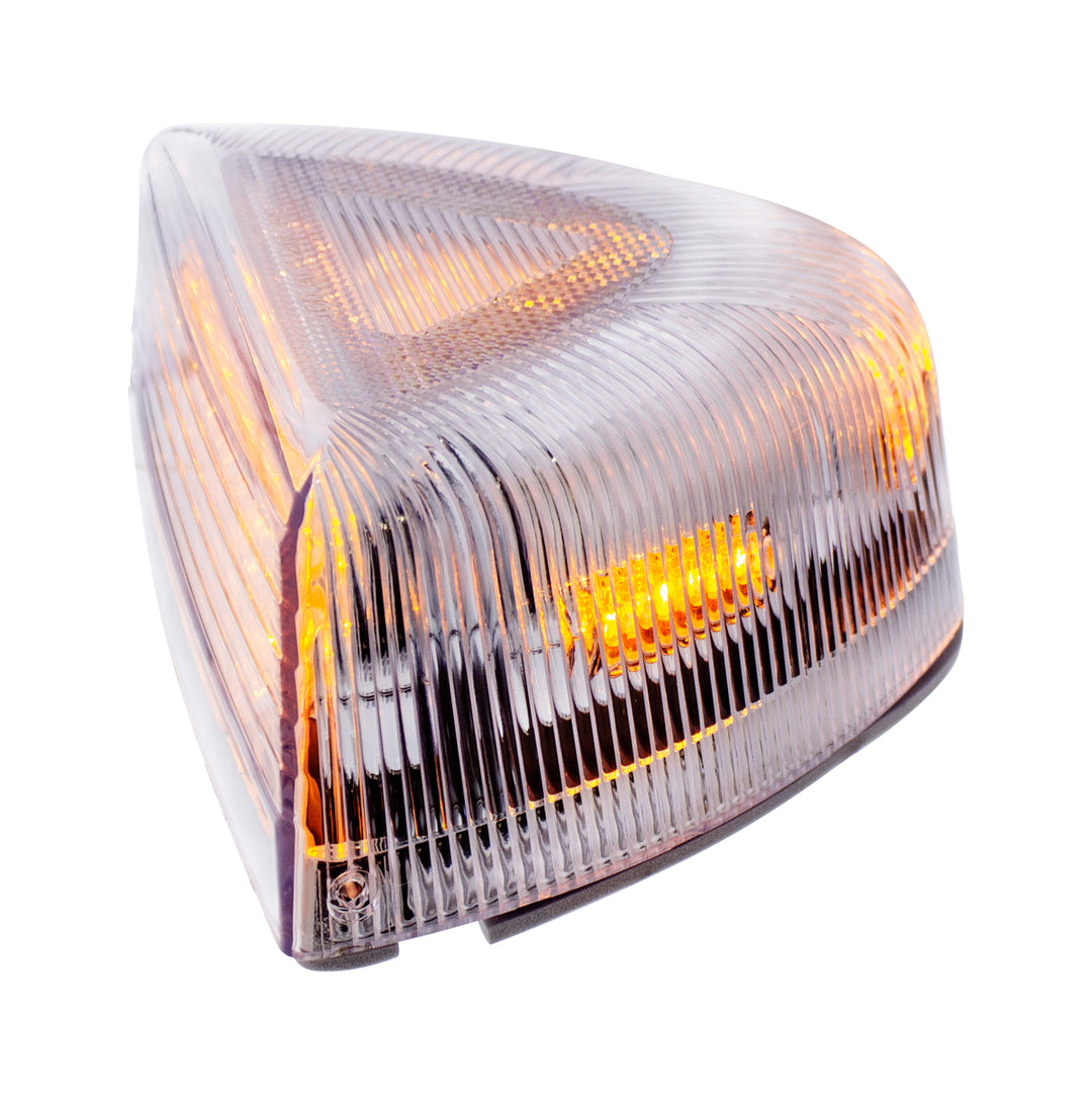 37 LED Turn Signal Light With Chrome Base For 1987-2007 Peterbilt 379/378/357 - Amber LED/Clear Lens