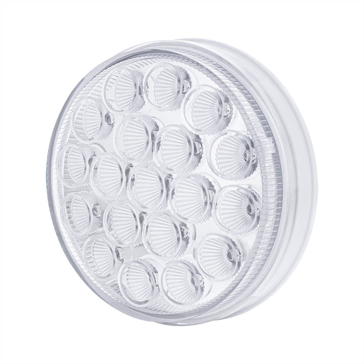 19 LED 4" Round Double Fury Light (Stop &amp; Turn) - Red &amp; White LED/Clear Lens