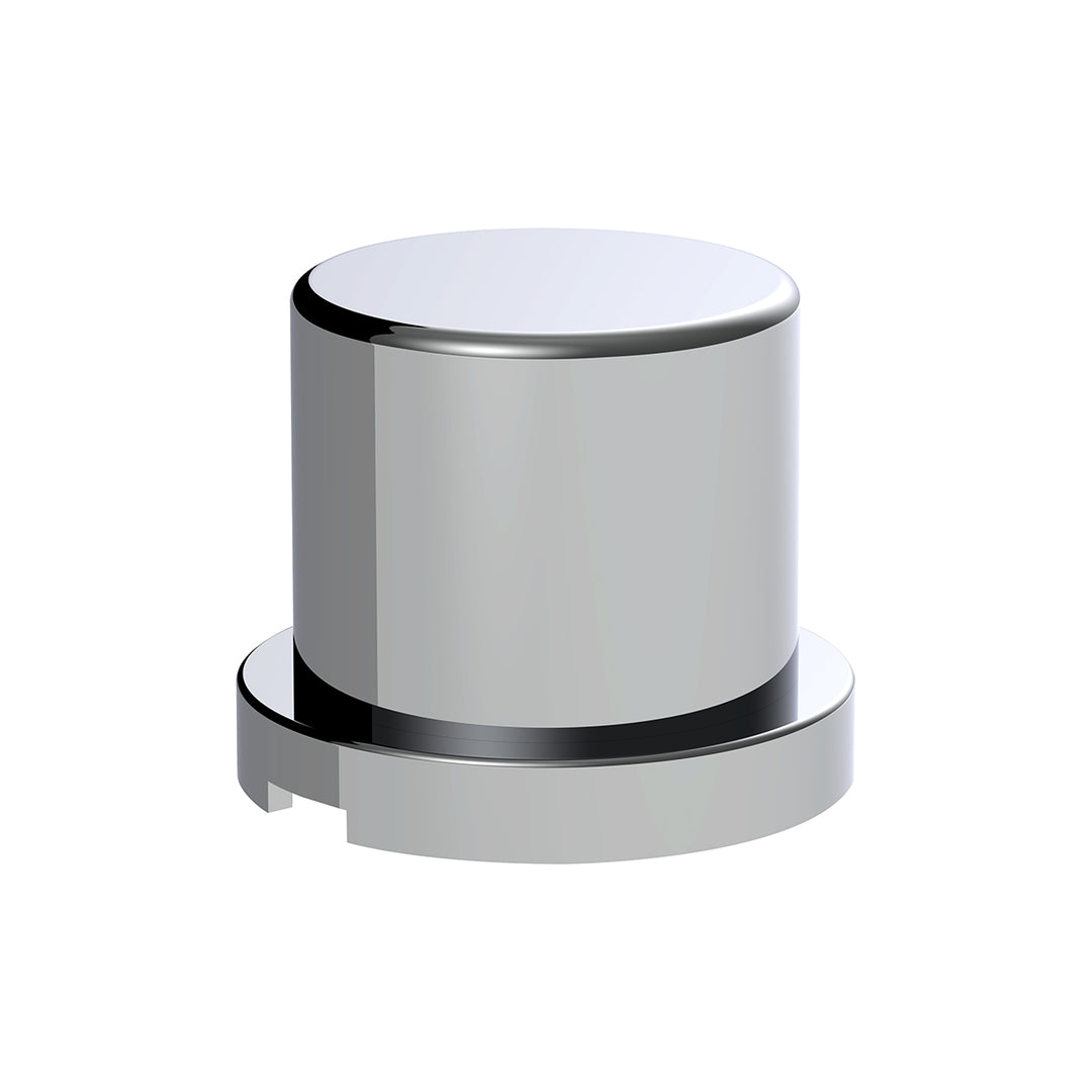 15/16" x 1-3/16" Chrome Plastic Flat Top Nut Cover - Push-On (Bulk)