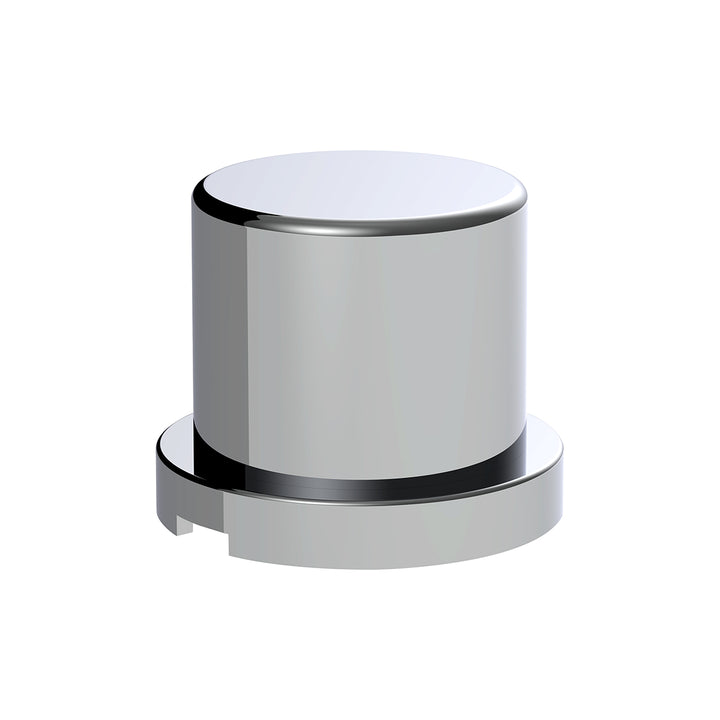 15/16" x 1-3/16" Chrome Plastic Flat Top Nut Cover - Push-On (Bulk)