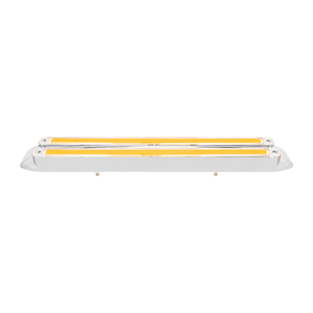 Dual 24 LED Dual Function 12" GloLight Bar With Bezel - Amber LED/Clear Lens