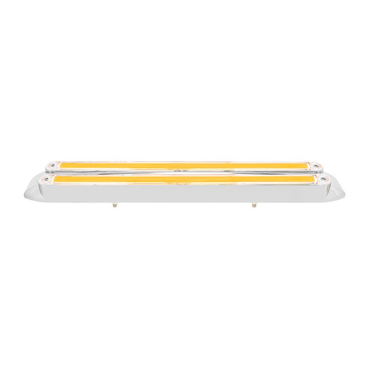 Dual 24 LED Dual Function 12" GloLight Bar With Bezel - Amber LED/Clear Lens