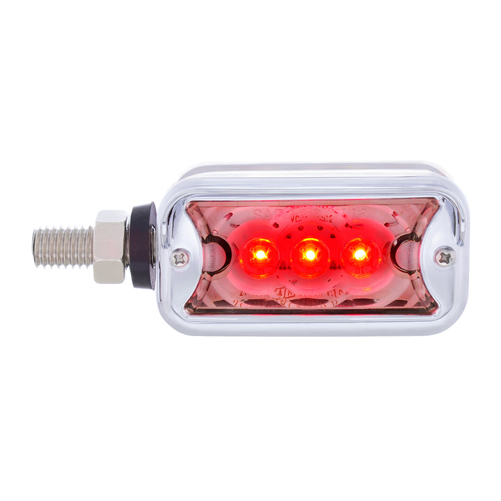 6 LED Single Function Double Face Light W/Visor - Horizontal Mount - Amber &amp; Red LED/Clear Lens