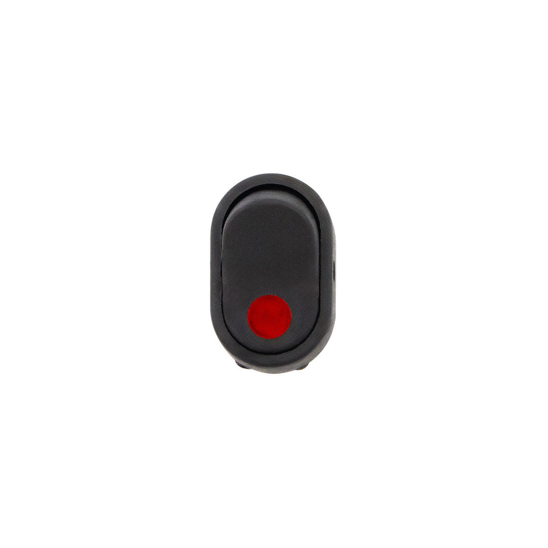 Red Illum Oval Rocker 16 Amp 12V On/Off 1/2" Dia. 1 Pc.