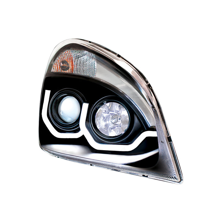 Blackout Projection Headlight With White LED Position Light For 2008-2017 Freightliner Cascadia - Passenger