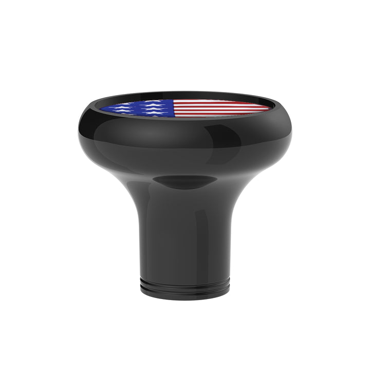 1/2" - 13 Thread-On Gearshift Knob With USA Flag Sticker - Black