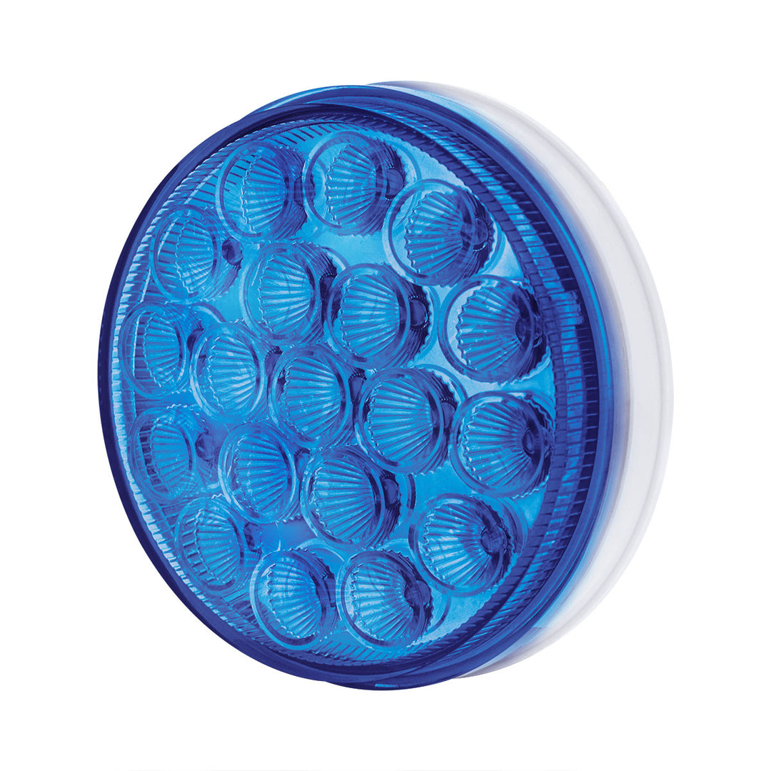 19 LED 4" Round Double Fury Light (Stop &amp; Turn) - Red &amp; Blue LED/Clear Lens