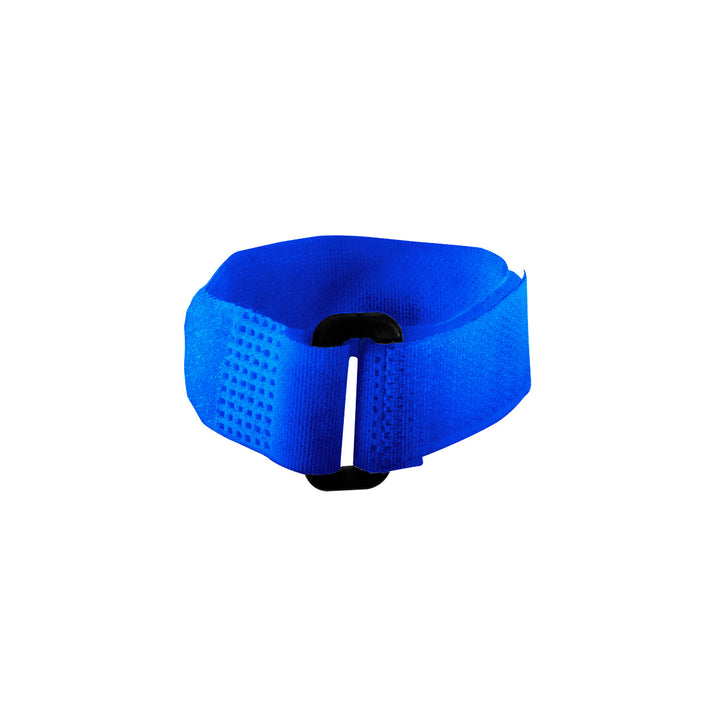 8" x 3/4" Blue Hook &amp; Loop Velcro Strip - Tie Fasteners with Buckle (8-Pack)