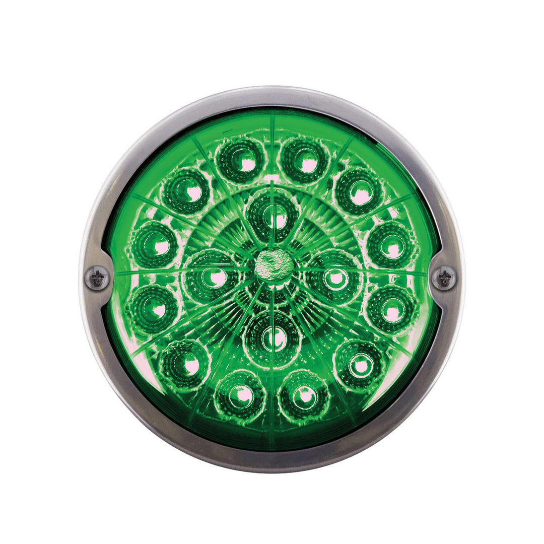 17 LED Watermelon Double Fury Light Torpedo Cab Light - Amber &amp; Green LED/Clear Lens