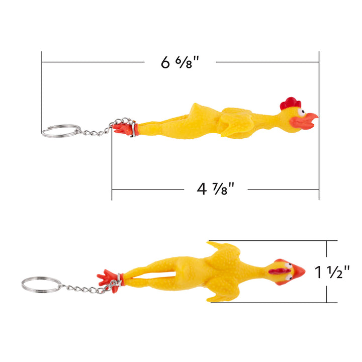 Rubber Chicken Novelty Keychain