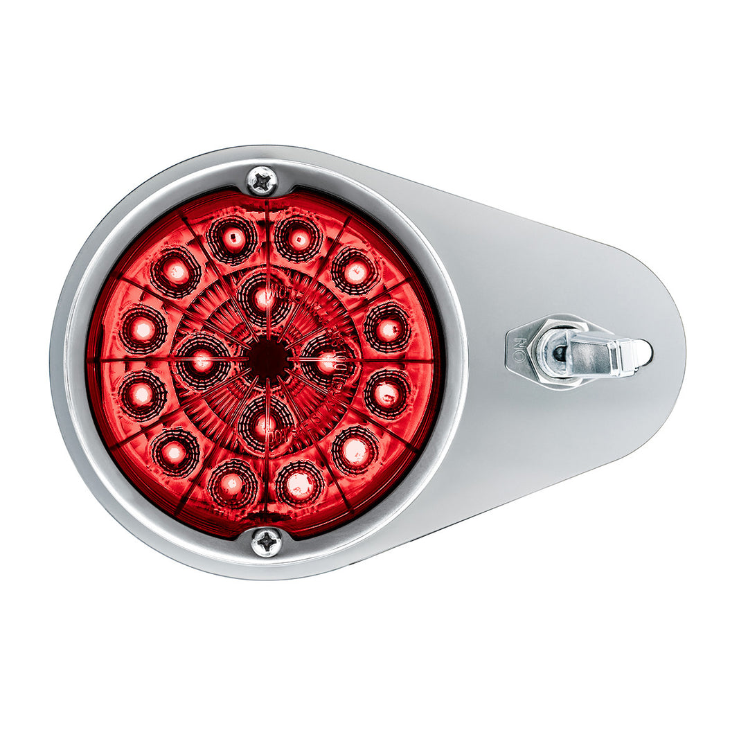 304 Stainless Steel Above Door Dome Light Kit W/ 17 LED Double Fury Watermelon For 1994-2025 KW W900 - Red &amp; Blue LED