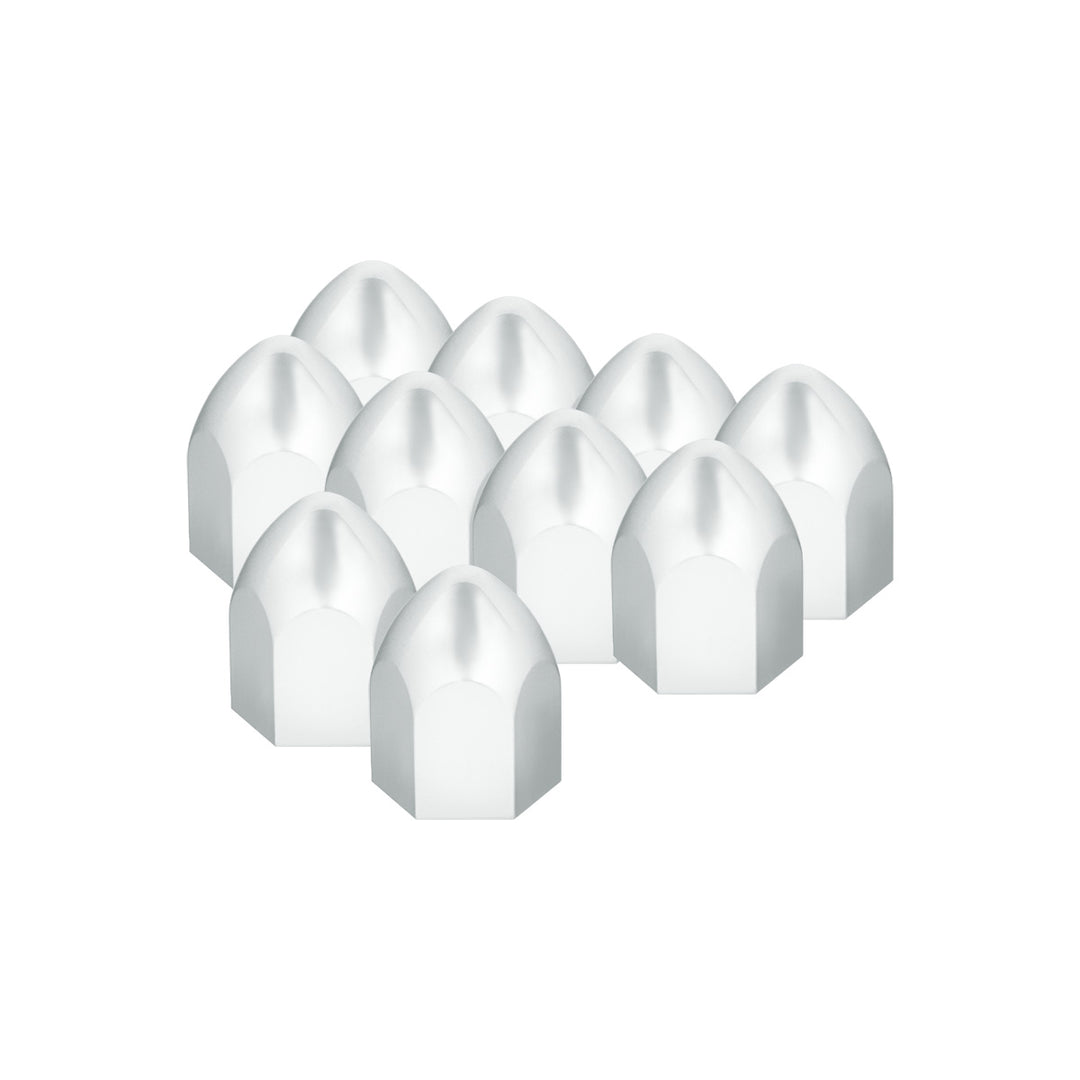 1" x 1 5/8" Chrome Plastic Bullet Nut Cover - Push-On (10 Pack)