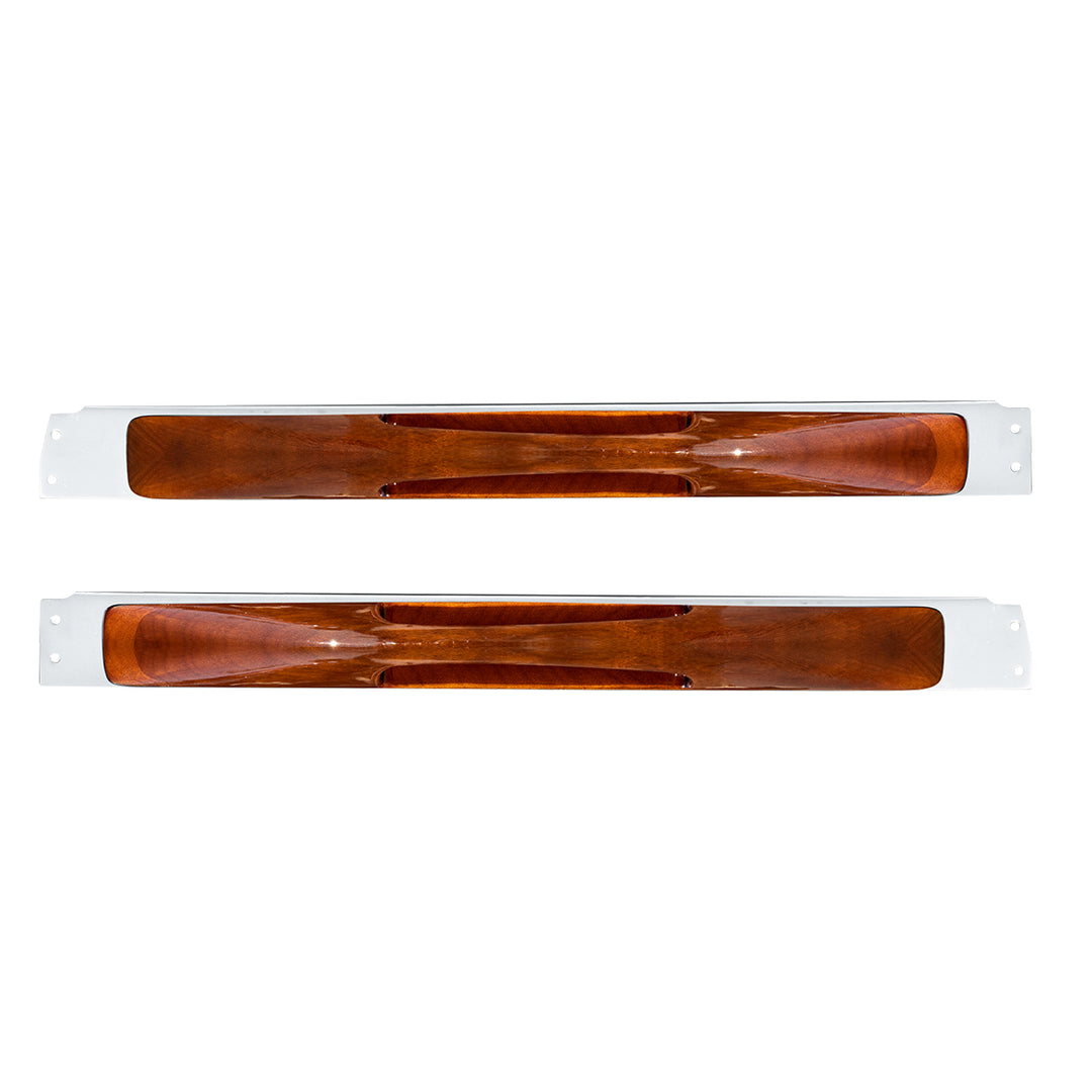 Wood Armrest With Stainless Steel Window Sill Mounting Plate For 2003-2005 Peterbilt