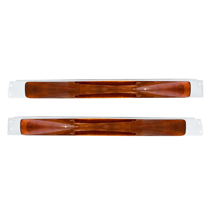 Wood Armrest With Stainless Steel Window Sill Mounting Plate For 2003-2005 Peterbilt
