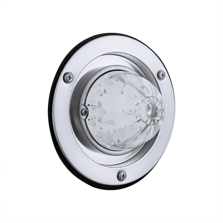 17 LED Dual Function Watermelon Sleeper Bunk Kit With 304 Stainless Steel Bezel - Amber LED/Clear Lens