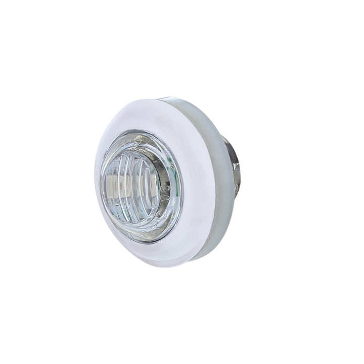 3 LED Dual Function 3/4" Mini Auxiliary/Utility Light With Bezel &amp; Washer - Red LED/Clear Lens