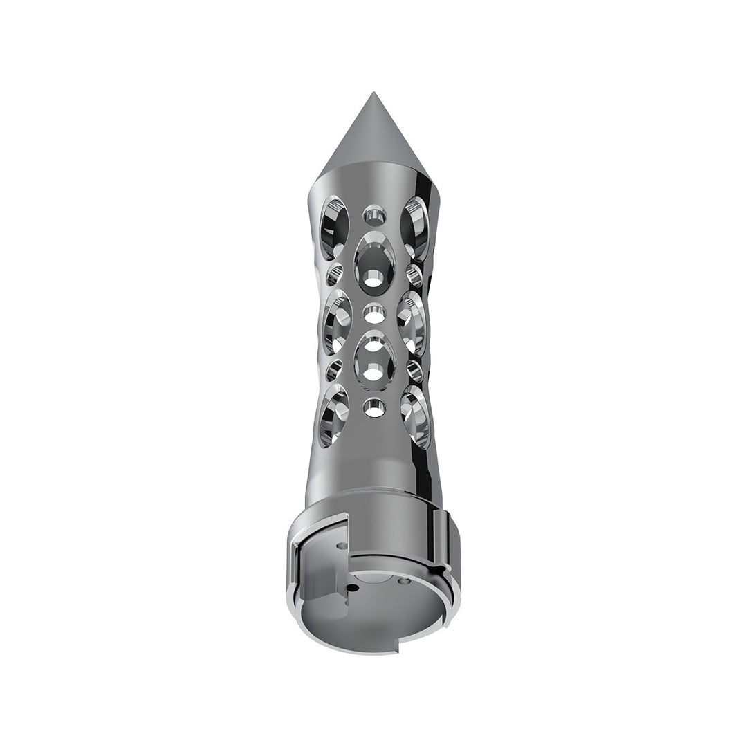 Thread-On Daytona Style Spike Gearshift Knob With LED 13/15/18 Speed Adapter - Chrome/Blue LED