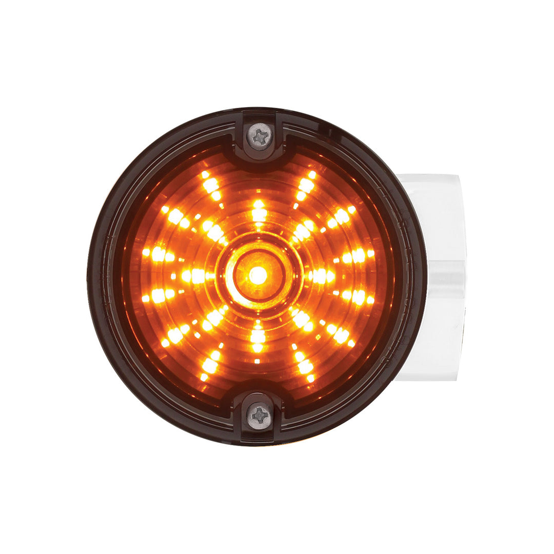 21 LED 3-1/4" Signal Light For Harley Motorcycle With Housing - Amber LED/Smoke Lens