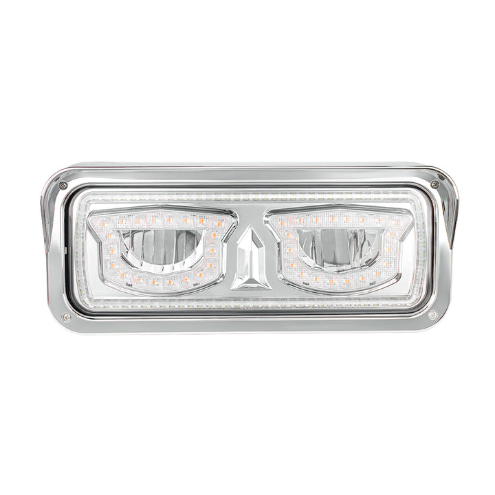 High Power Chrome LED Headlight With Turn Signal And Position Light - Driver