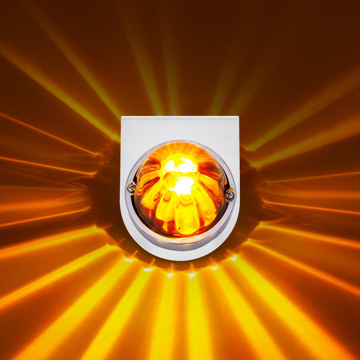UltraBurst Glass Watermelon Light With Stainless Steel Light Bracket Kit - Amber LED/Amber Lens