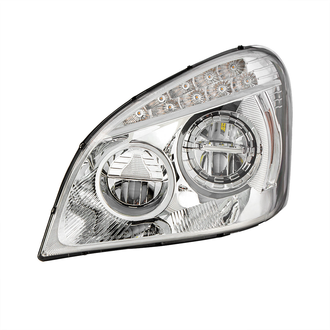 Chrome LED Headlight For 2008-2017 Freightliner Cascadia - Driver