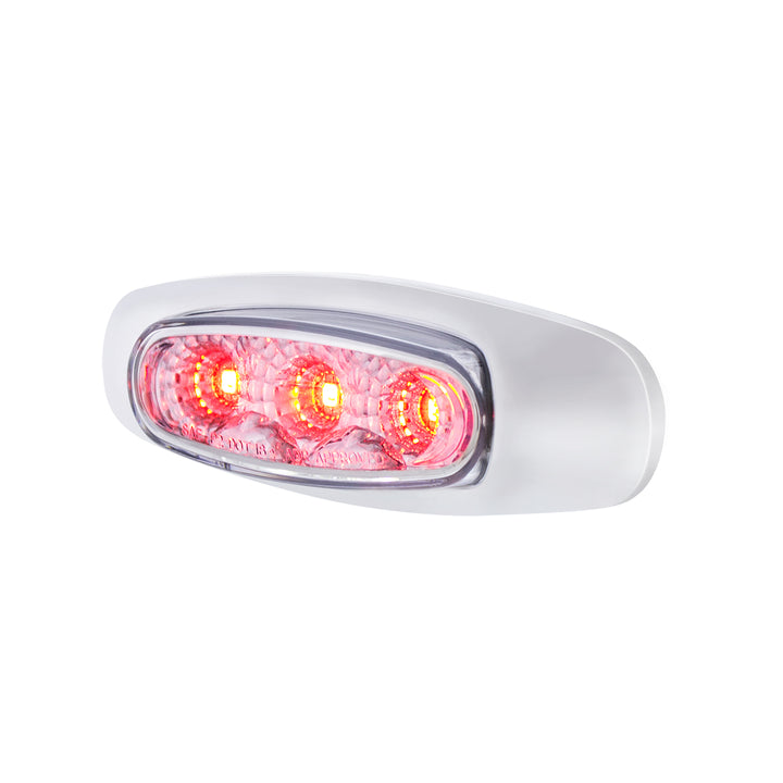 5 LED Reflector Light (Auxiliary/Utility) With Side Ditch Light - Red LED/Clear Lens (Card)