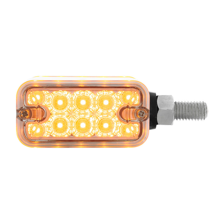 20 LED Dual Function Reflector Double Face Light - Horizontal Mount - Amber &amp; Red LED/Clear Lens