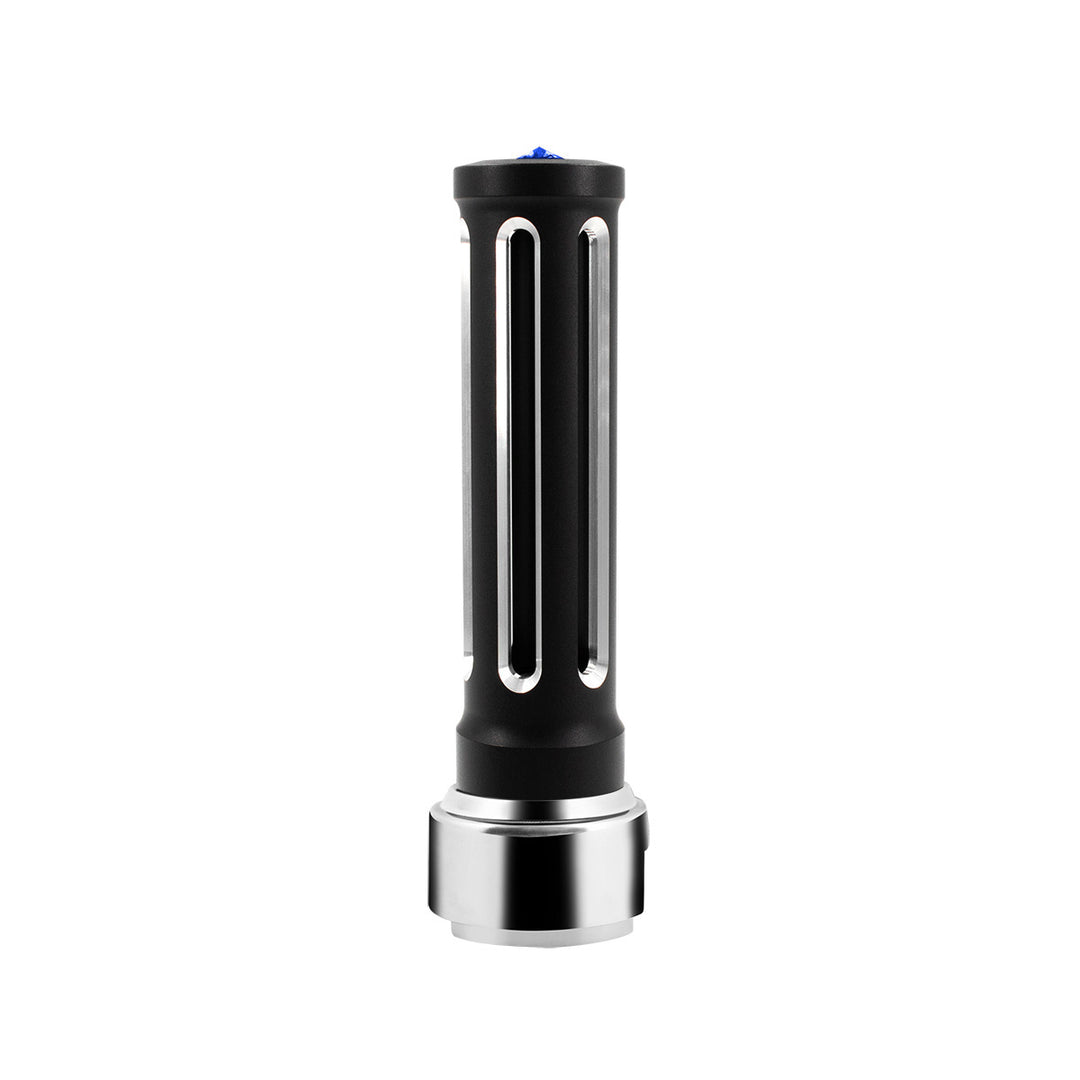 Thread-On Matte Black Sonoma Style Gearshift Knob With LED 13/15/18 Speed Adapter - Blue Crystal/Blue LED