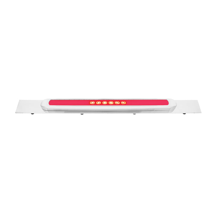 Chrome Top Mud Flap Plate With 28 LED 17" GloLight Bar &amp; Bezel - Red LED/Clear Lens (Each)
