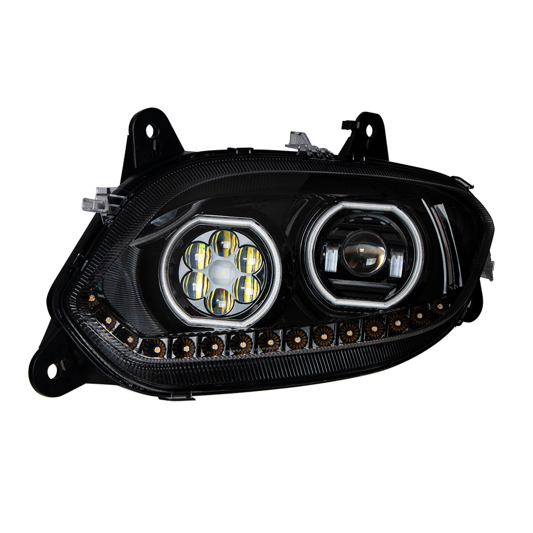 Black 17 LED Headlight For 2018-2025 International LT - Driver