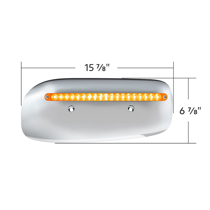 19 LED Rear Headlight Housing Cover For 2008-2023 Peterbilt 389 (Passenger) - Amber LED/Lens