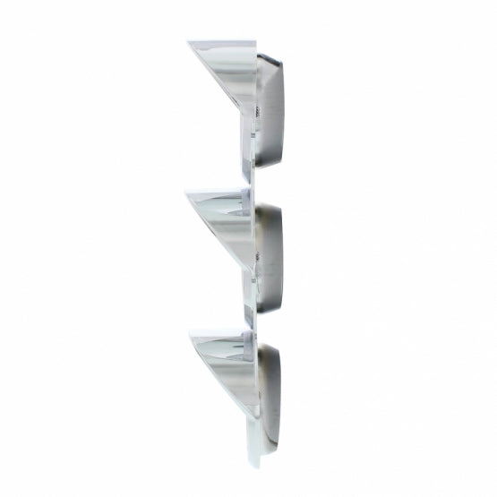 Chrome Small 3 - Gauge Bezel With Visor For Mack