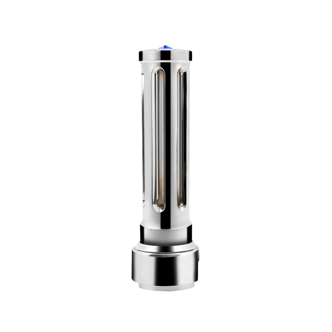 Thread-On Chrome Sonoma Style Gearshift Knob With LED 13/15/18 Speed Adapter - Blue Crystal/Blue LED