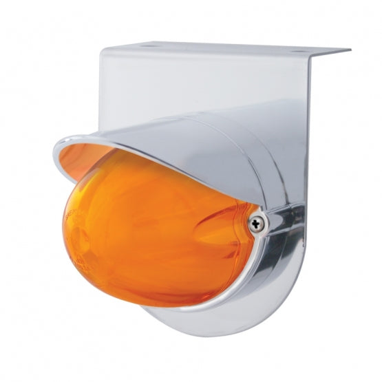 Stainless Light Bracket With 9 LED Dual Function Watermelon GloLight &amp; Visor - Amber LED/Amber Lens