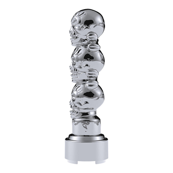 Thread-On 3 - Skulls Gearshift Knob With Adapter For Eaton - Fuller 9/10 Speed Shifter - Chrome
