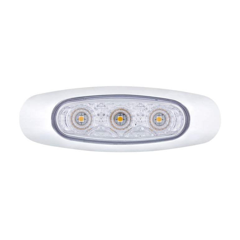 5 LED Reflector Light (Auxiliary/Utility) With Side Ditch Light - Amber LED/Clear Lens (Bulk)