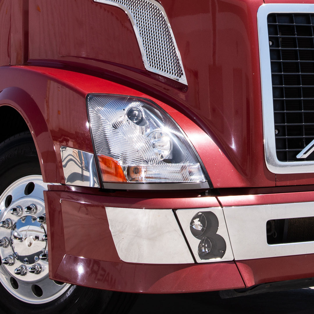 Chrome Front Aero - Style Bumper Trim For 2015-2017 Volvo VNL - Passenger (Bulk)