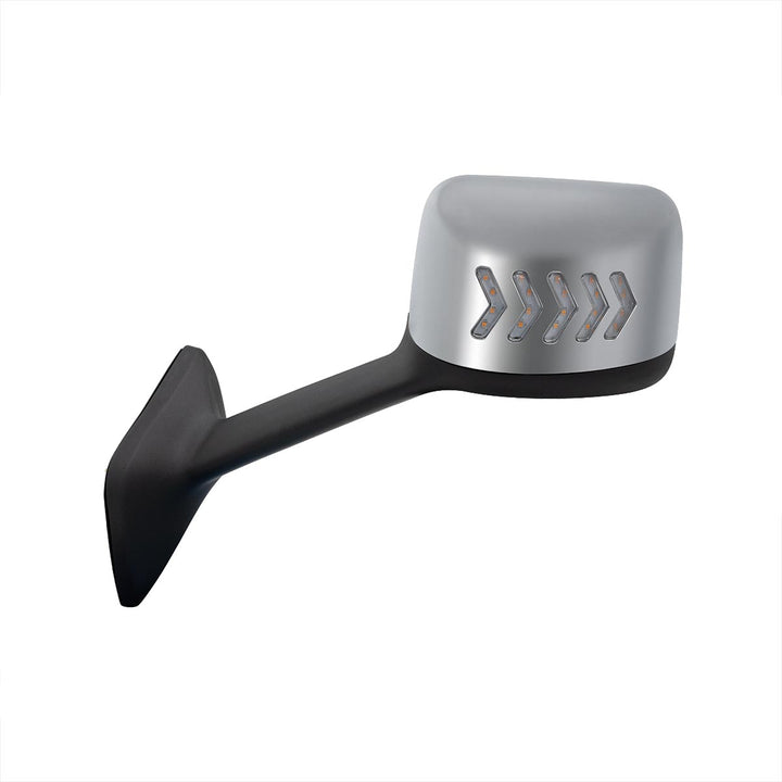 Chrome Plastic Hood Mirror Assembly With Sequential LED Turn Signals For 2018-2024 International LT - Driver
