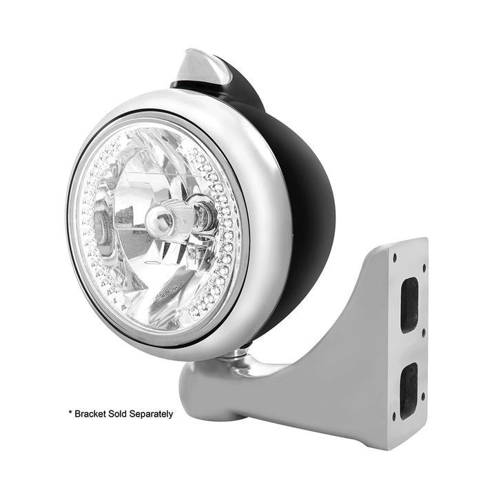Black Guide 682-C Headlight H4 With White LED &amp; Original Style LED Signal - Clear Lens