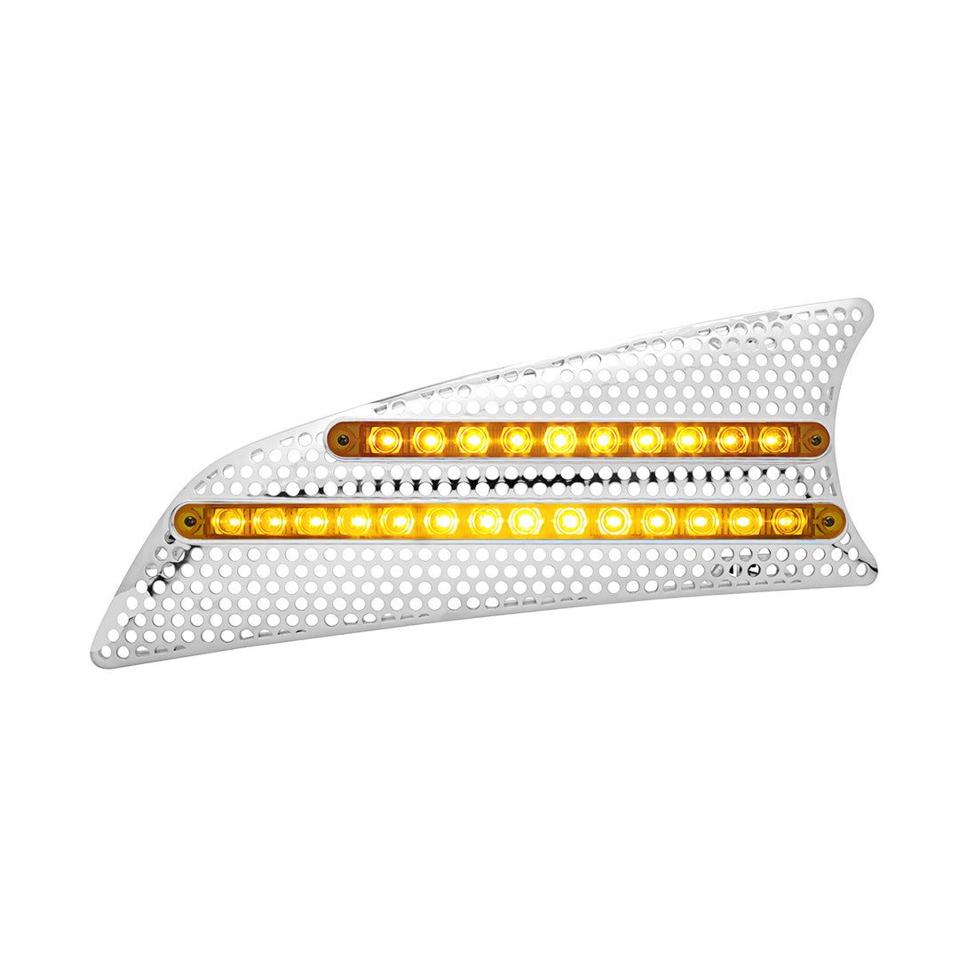 2007+ Kenworth T660 LED Air Intake (Driver) - Amber LED/Amber Lens