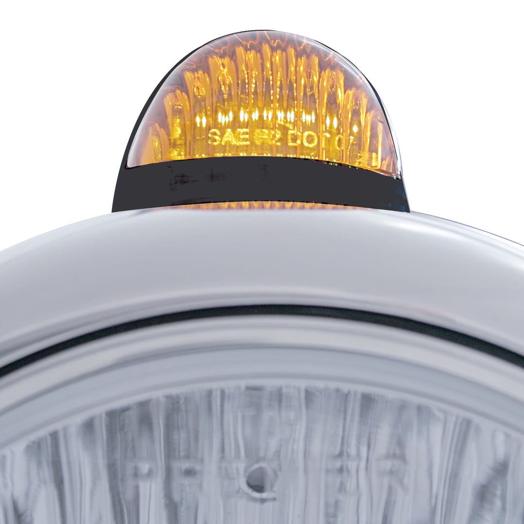 Black Guide 682-C Headlight Crystal H4 &amp; Dual Mode LED Signal - Amber Lens
