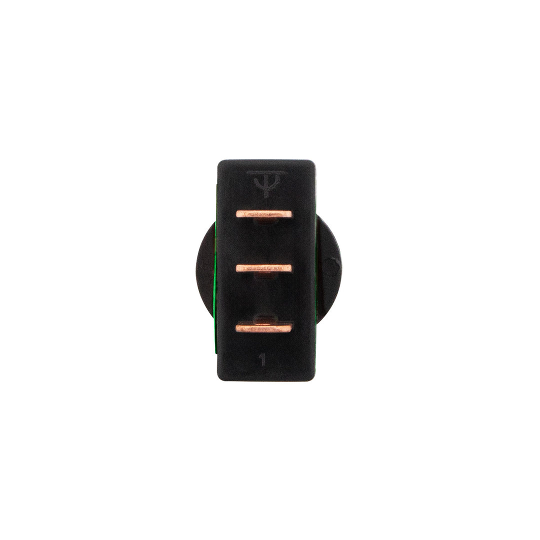 Green Illum Duckbill 20 Amp 12V S.P.S.T. On/Off 1 Pc.
