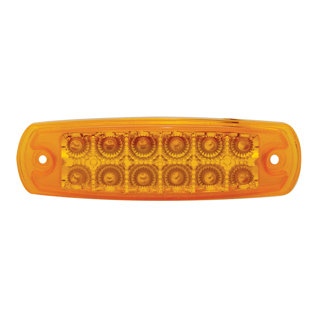 12 Amber LED Reflector Rectangular Light (Clearance/Marker) - Amber Lens (Bulk)