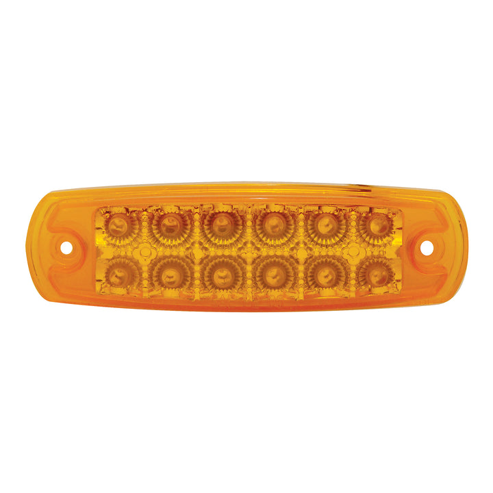 12 Amber LED Reflector Rectangular Light (Clearance/Marker) - Amber Lens (Bulk)